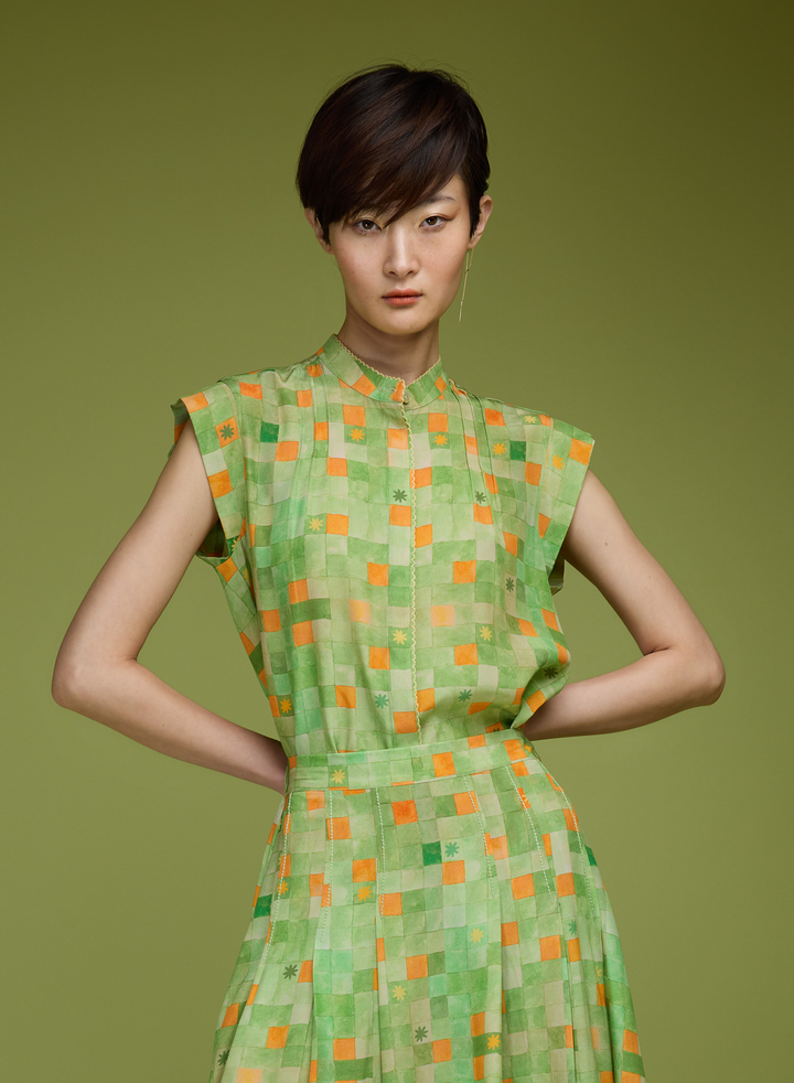 Printed CECILE Blouse