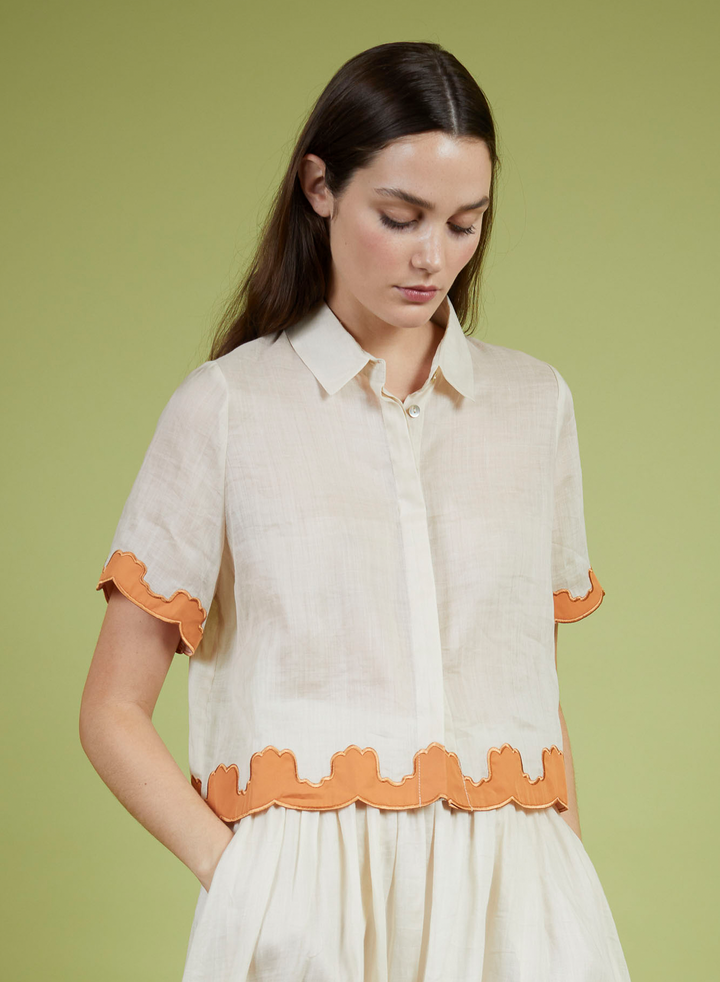 Scalloped EZRA Shirt