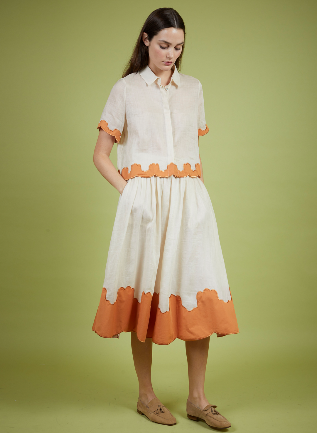 Scalloped EZRA Shirt