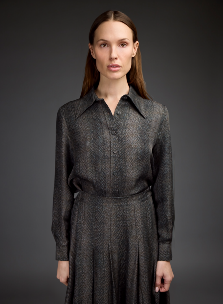 Herringbone COLETTE Blouse