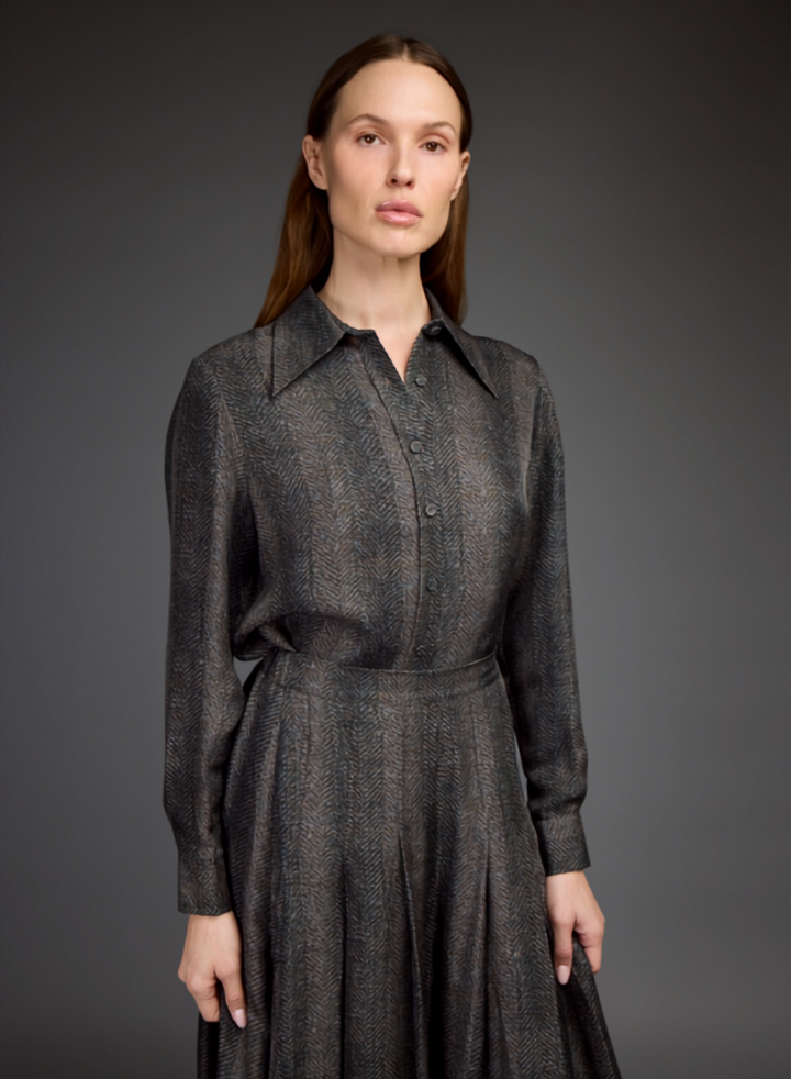 Herringbone COLETTE Blouse
